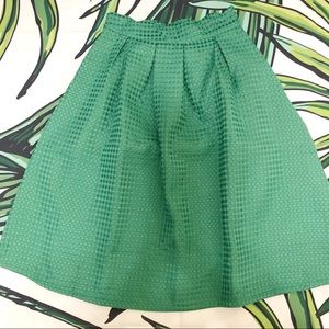 SHEIN Kelly Green Scalloped Waist Midi Skirt